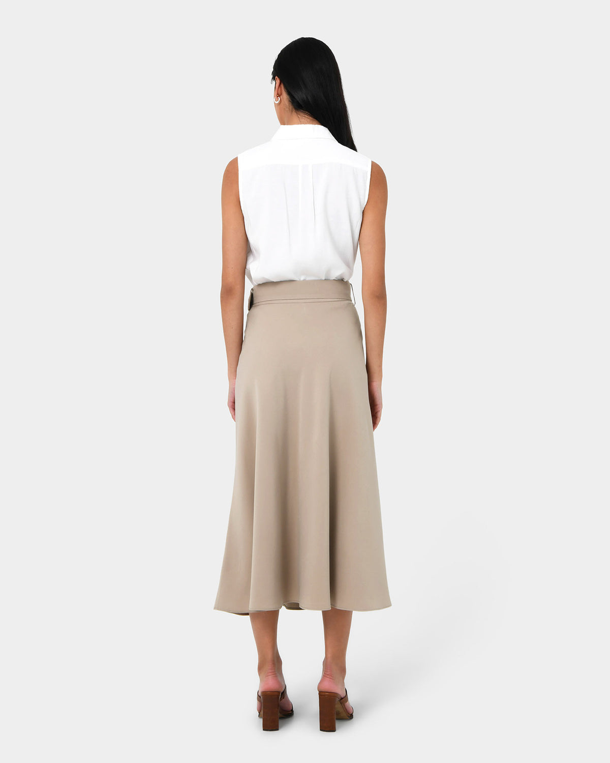 Anali Belted A-Line Skirt