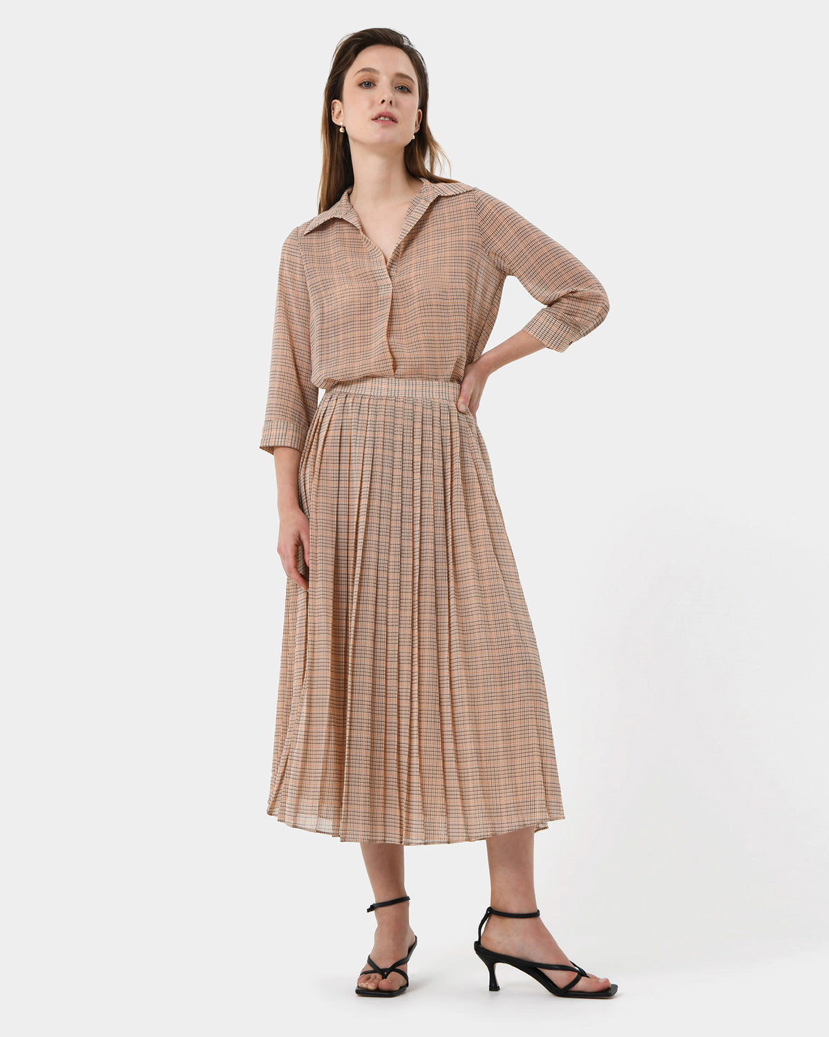 Martina Check Pleated Skirt