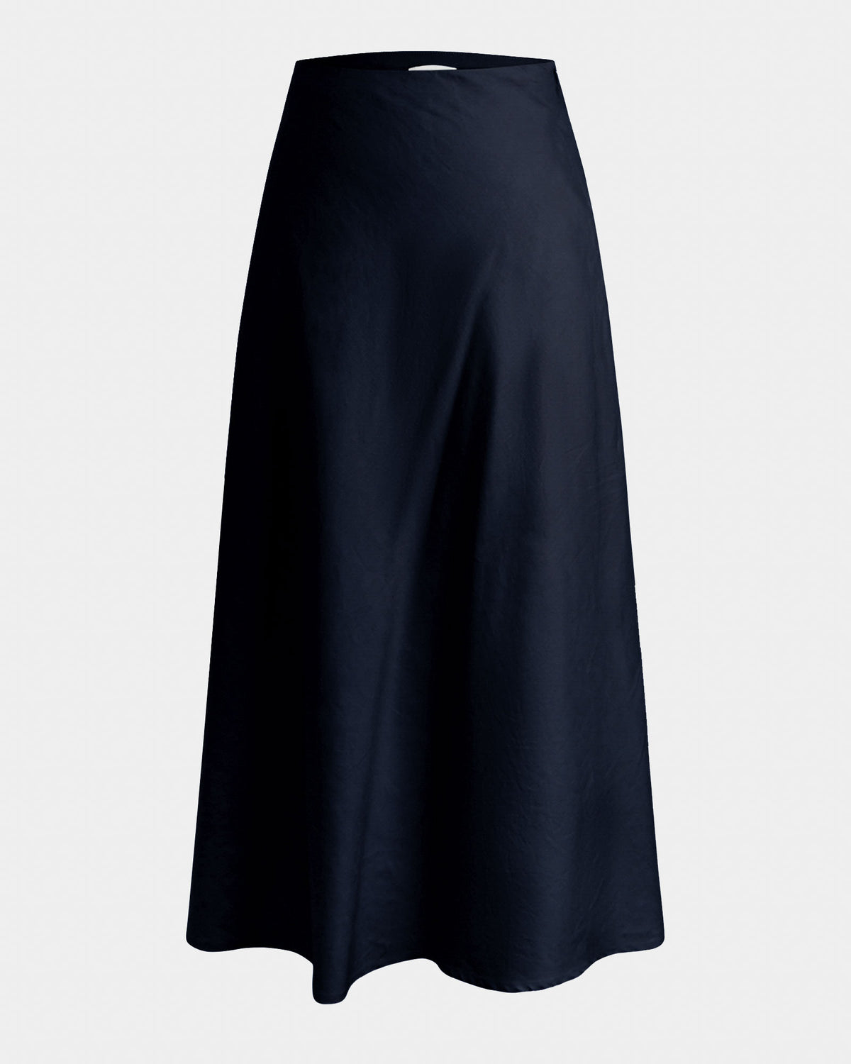 Kade Linen Blend Midi Skirt in navy — product-only view