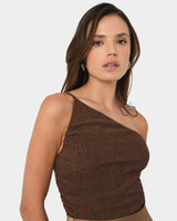 Izzy One Shoulder Crepe Top
