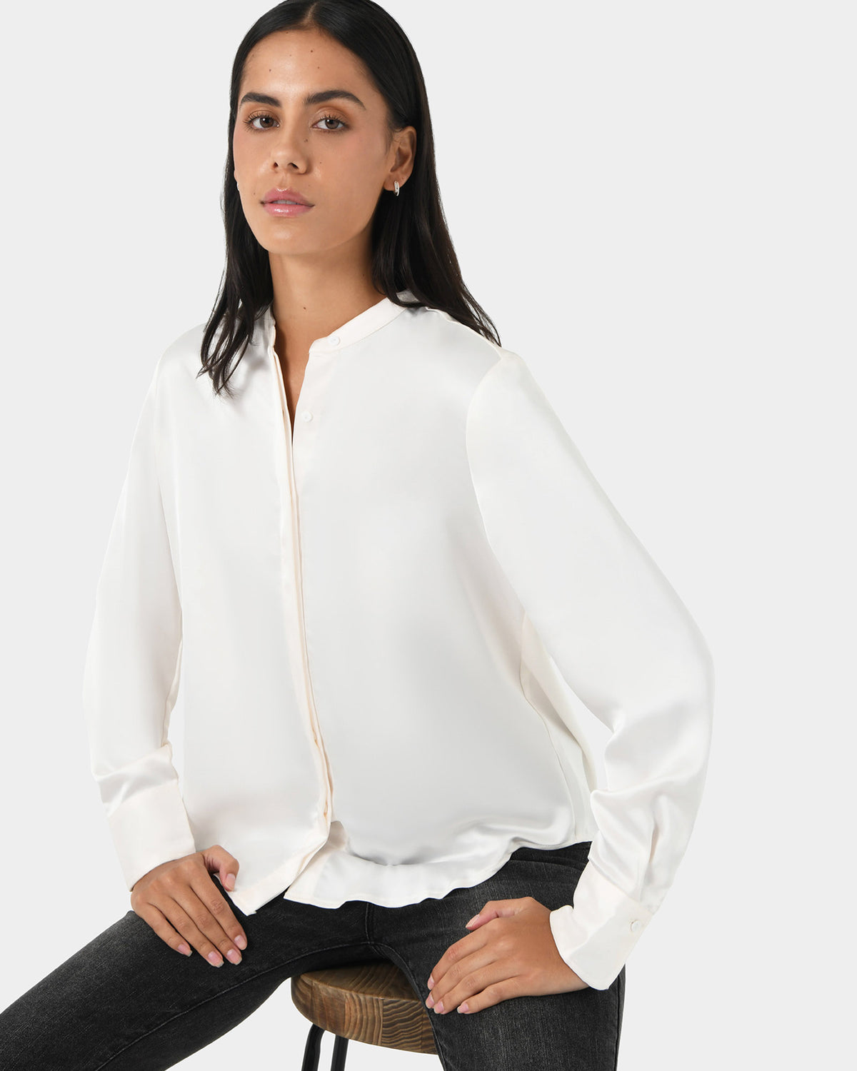 Maira Stand Collar Blouse