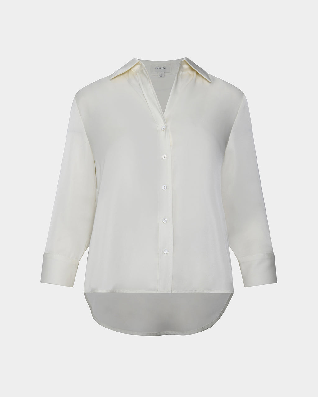 Hailee 3/4 Sleeve Satin Blouse in cream — product-only view