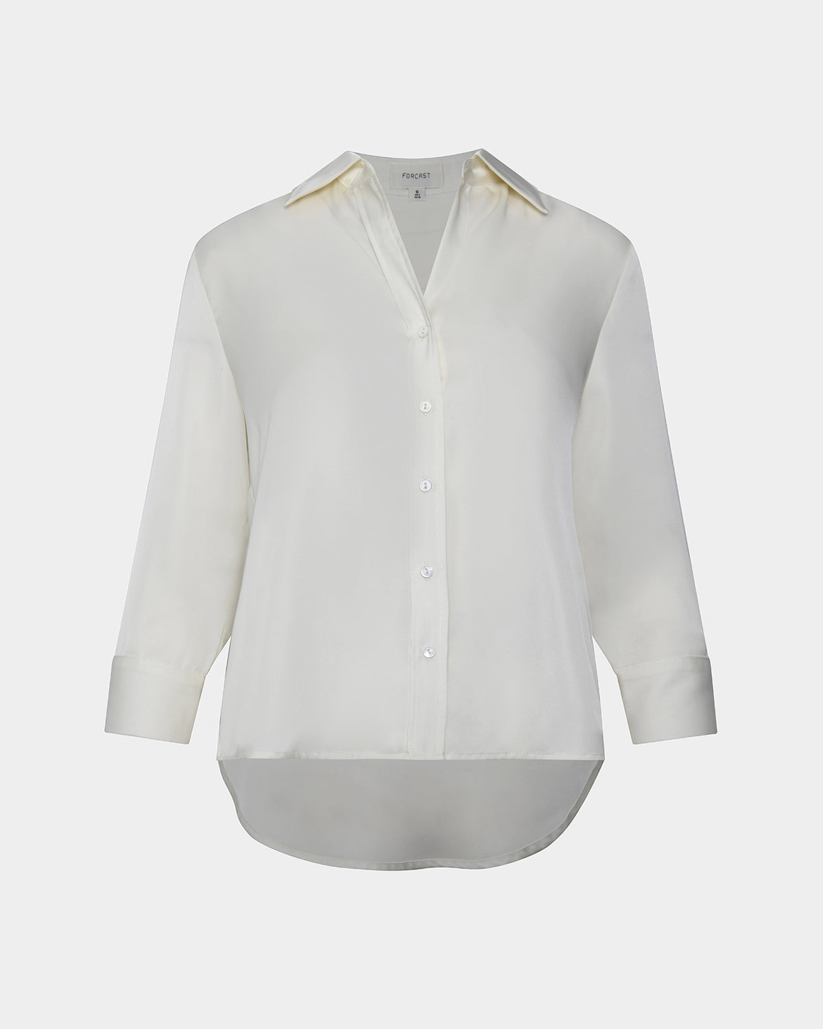 Hailee 3/4 Sleeve Satin Blouse in cream — product-only view