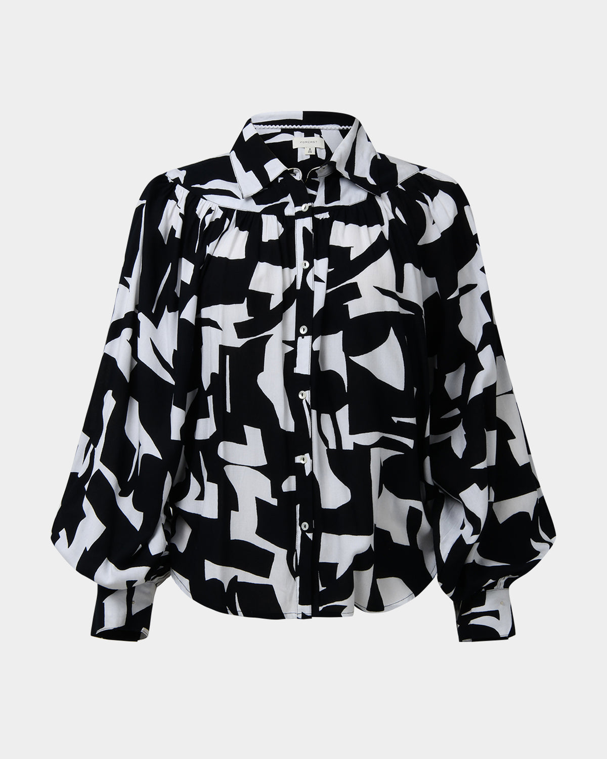 Anella Monochrome Print Blouse in black ivory — view 6