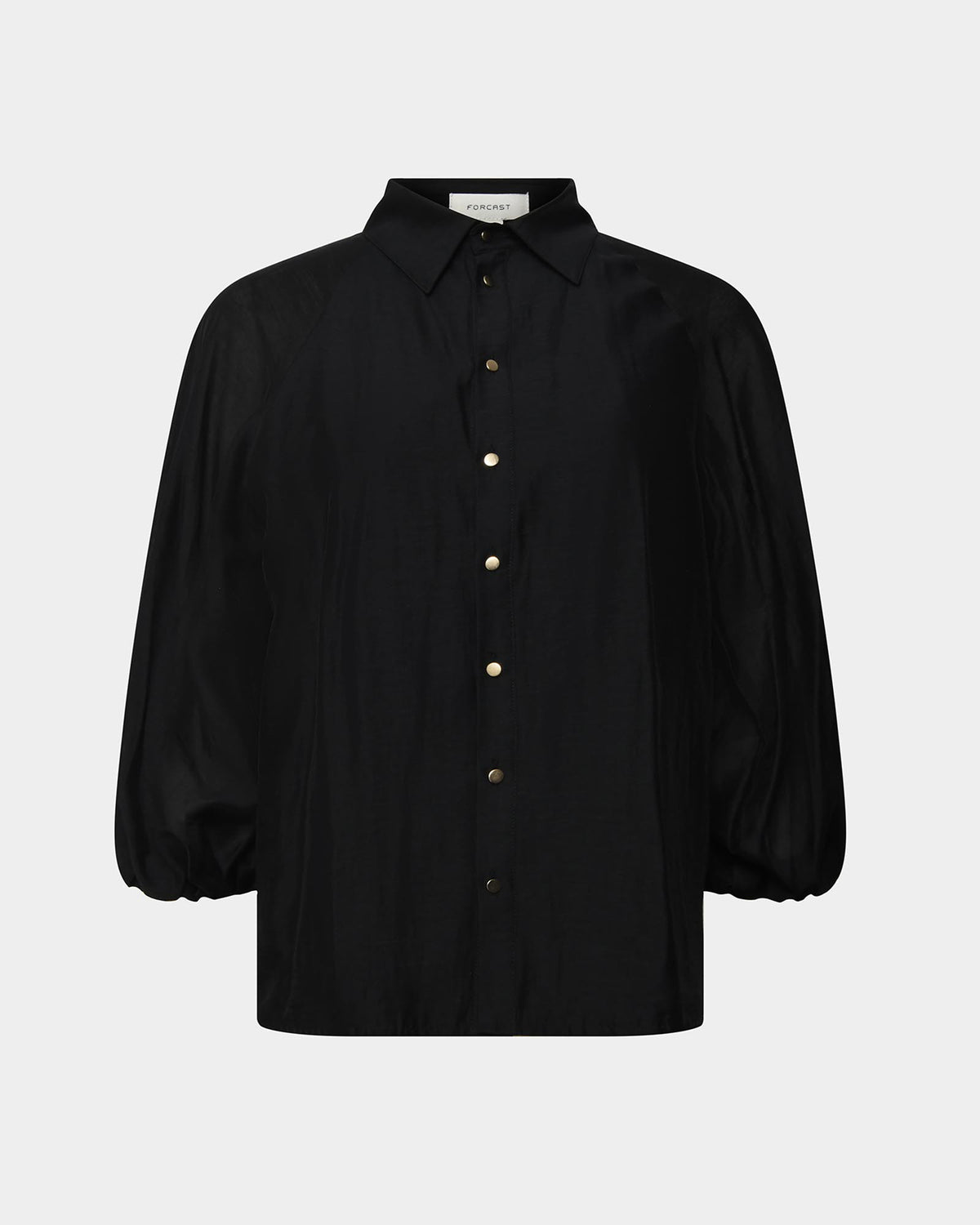 Giulia Gold Button Blouse in black — product-only view