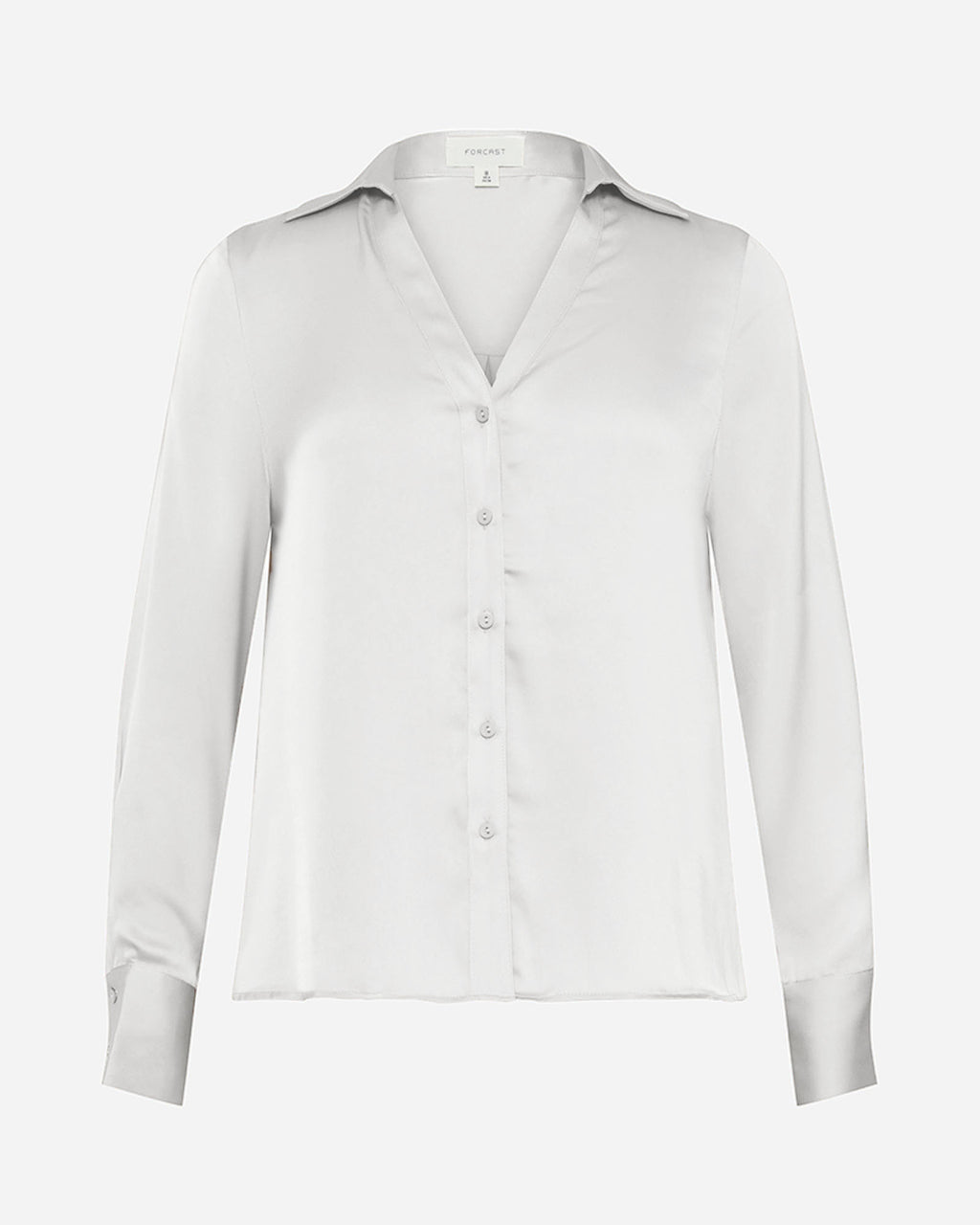 Lila V-Neck Satin Blouse in ivory — product-only view