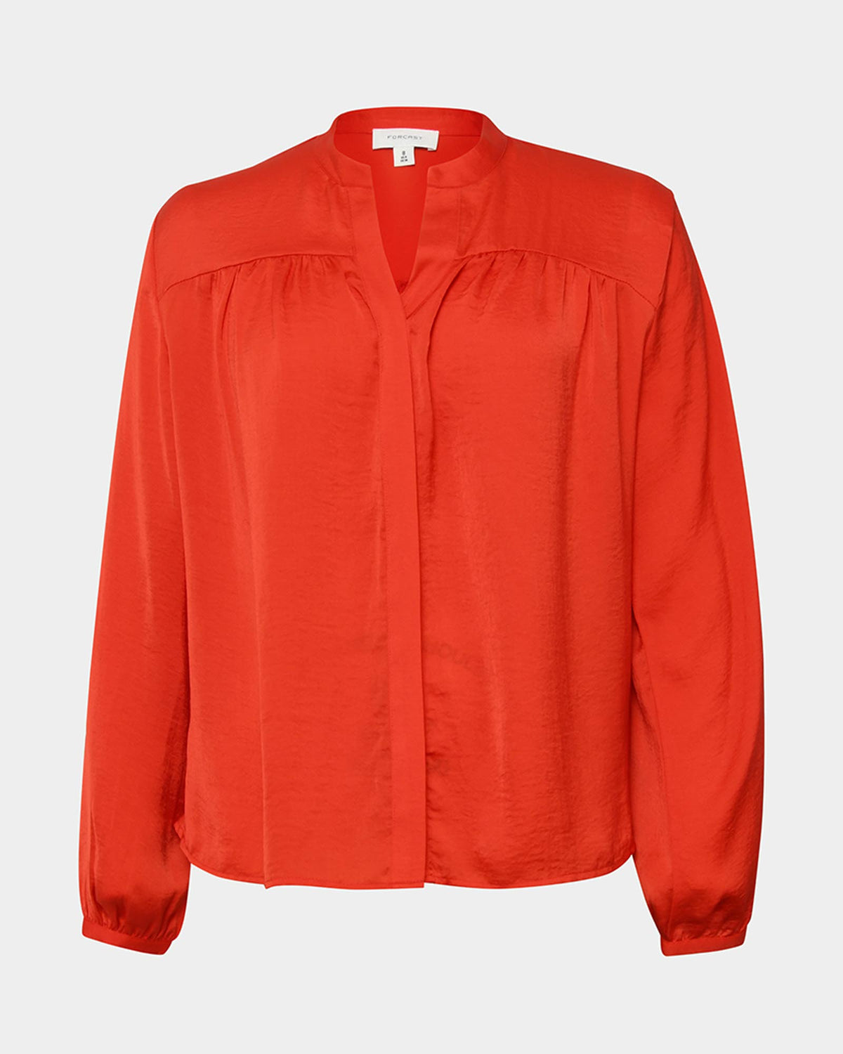 Claire V-neck Blouse in red — product-only view