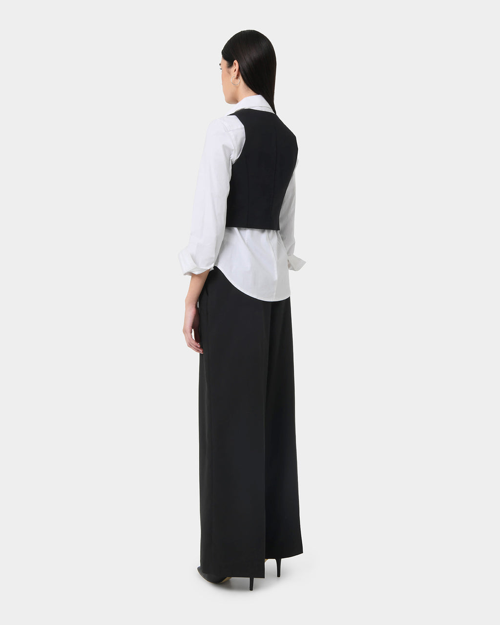 Safira Tailored Vest in black — back view