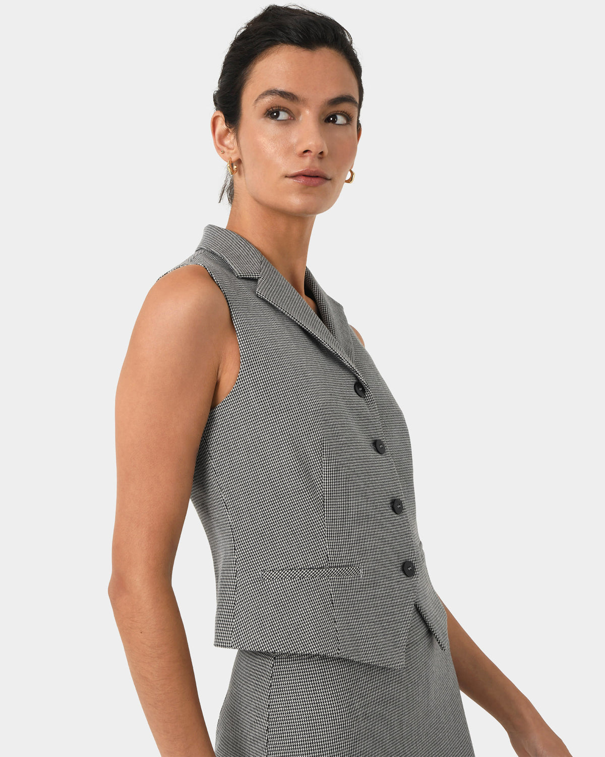 Rein Houndstooth Tailored Vest