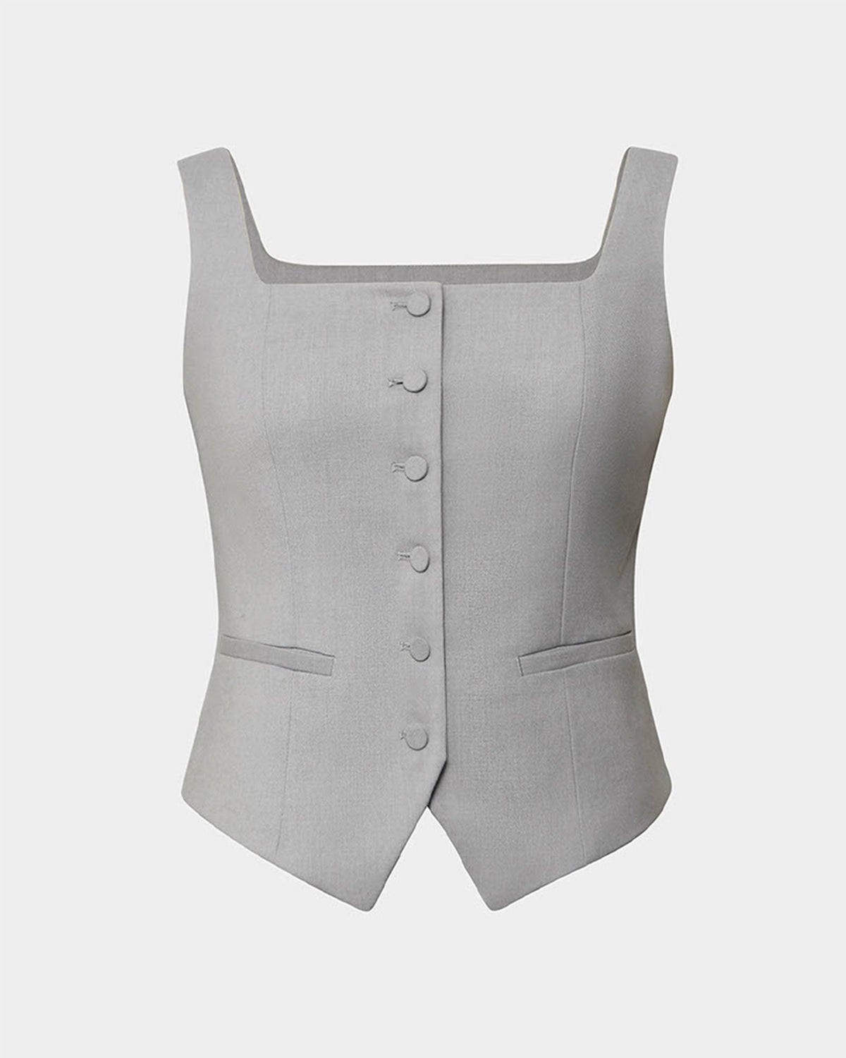 Chloe Square Neck Vest in grey — product-only view