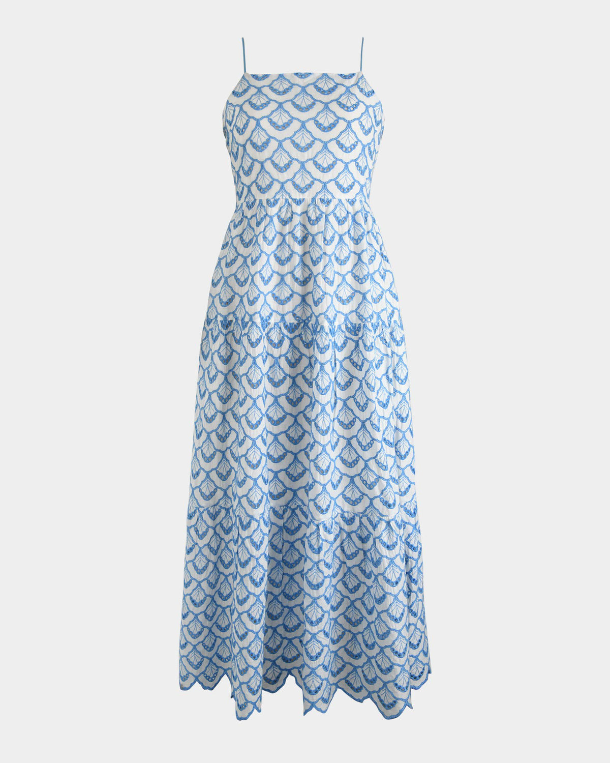 Kela Embroidery Maxi Dress in blue ivory — product-only view