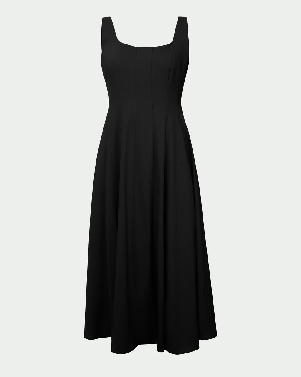 Saira 2 Linen A-Line Dress in black — product-only view