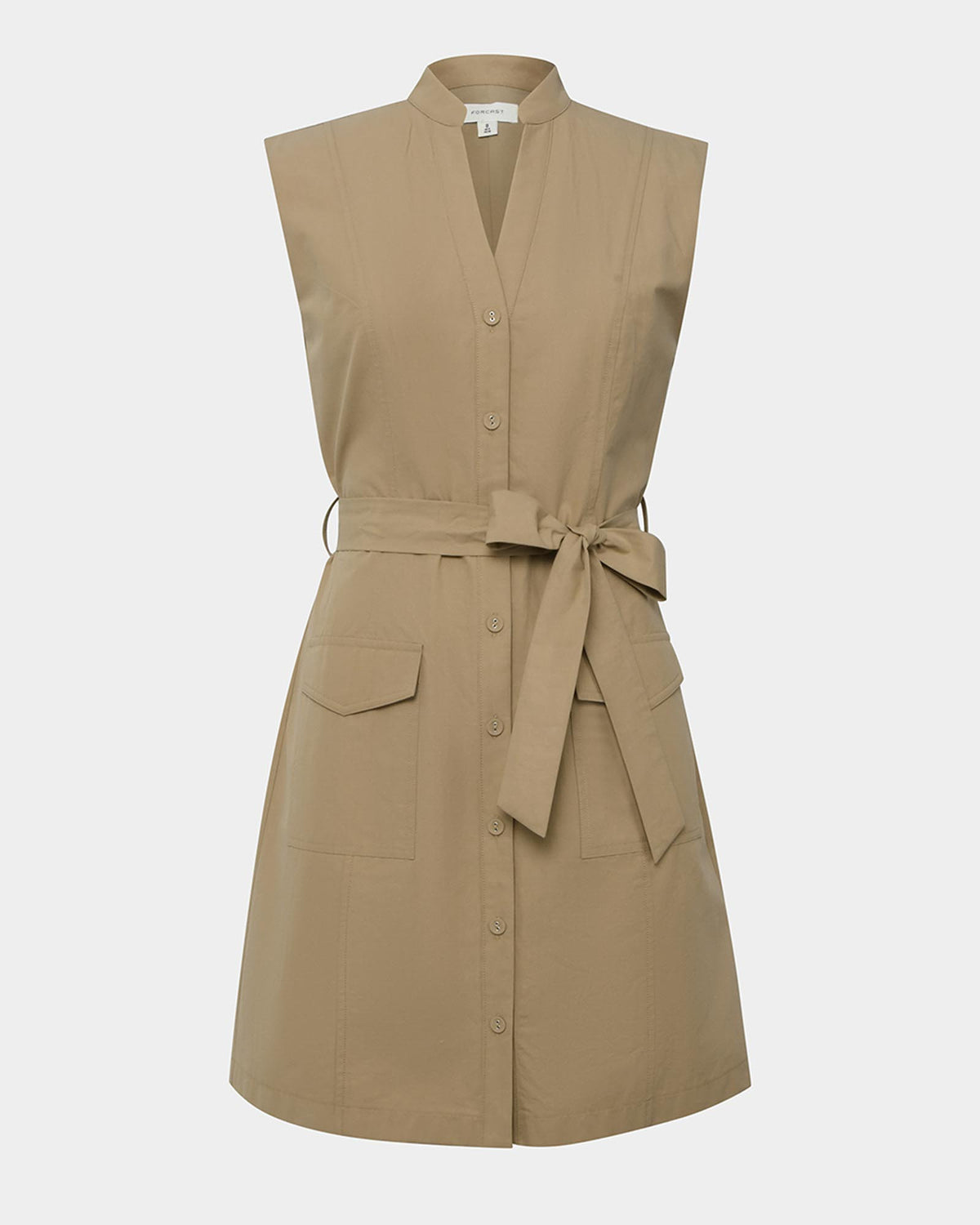 Kiran Utility Tie Dress in safari beige — product-only view