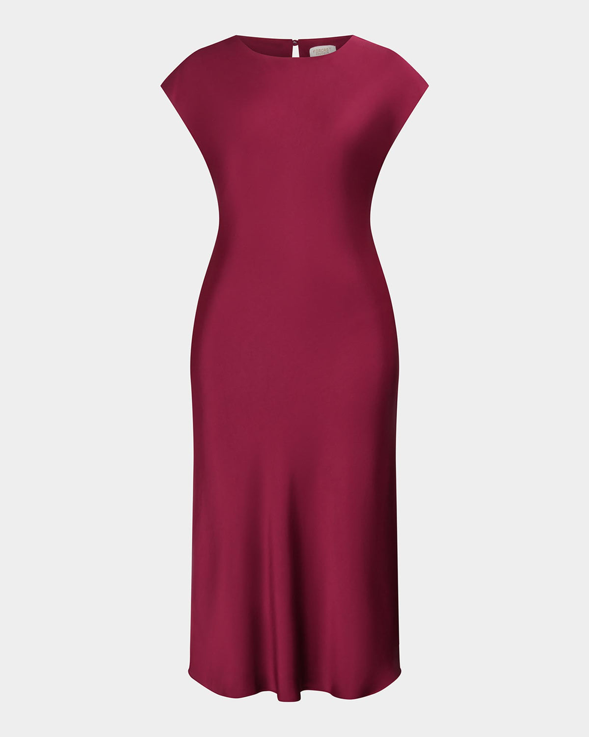Dulce Satin Midi Dress in burgundy — product-only view