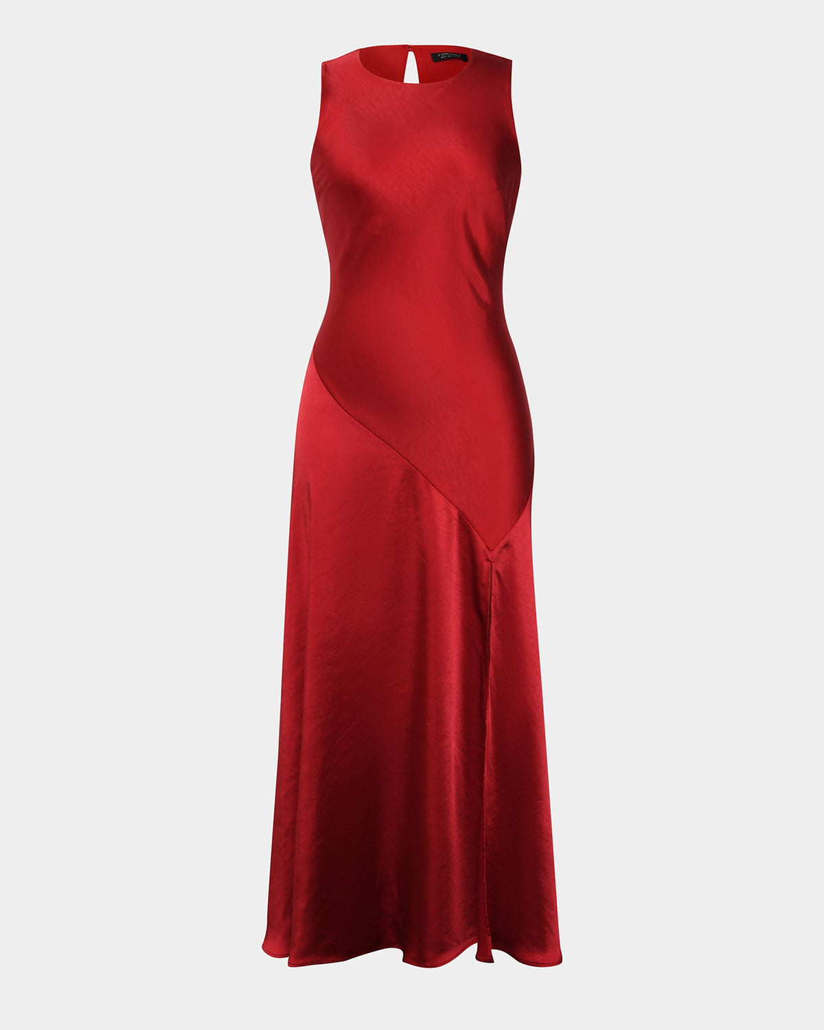 Louisa Satin Bias Dress in red — product-only view