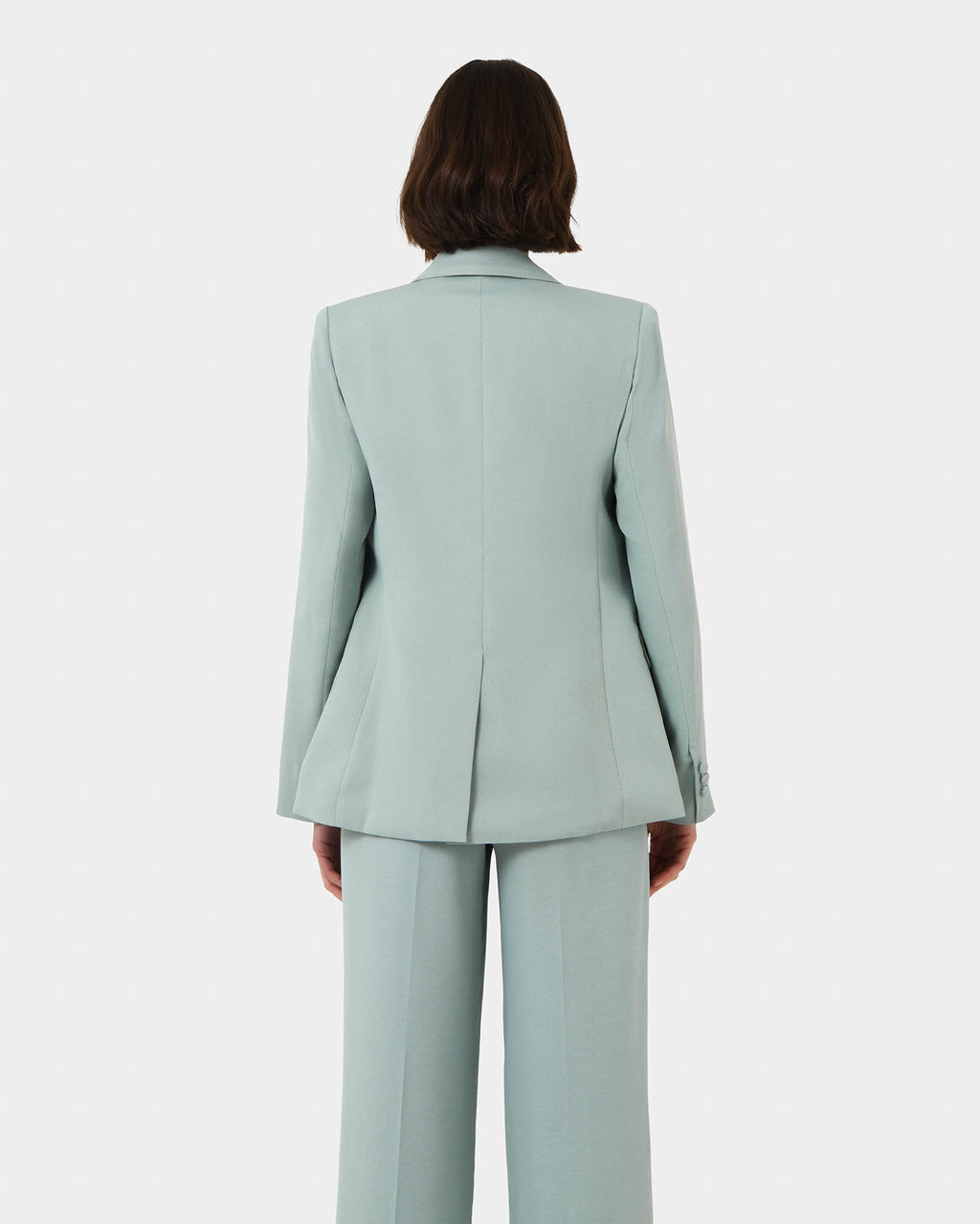 Lexee Double Breasted Blazer in sage — back view