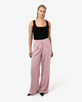 Rumy Wide Leg Tailored Pants in pink — full-length view