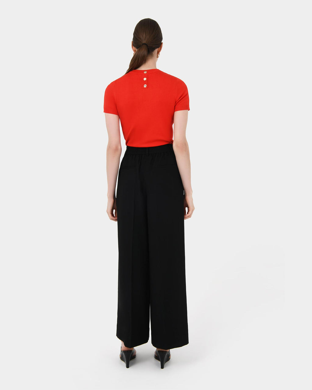 Goulbury Wide Leg Pants in black — back view
