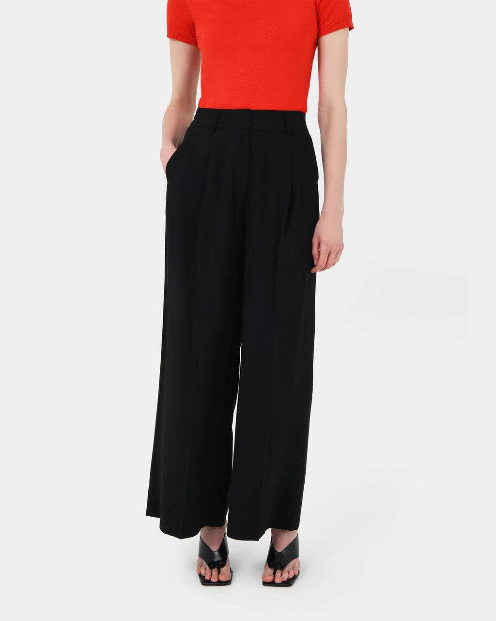 Goulbury Wide Leg Pants in black — close-up view