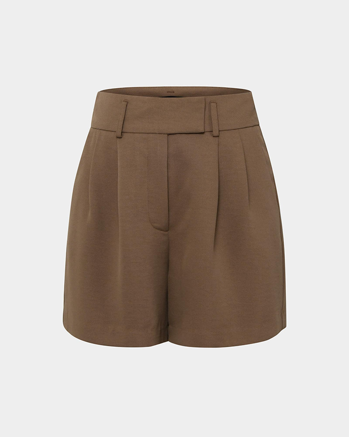 Lexee Pleat Front Short in tobacco — product-only view
