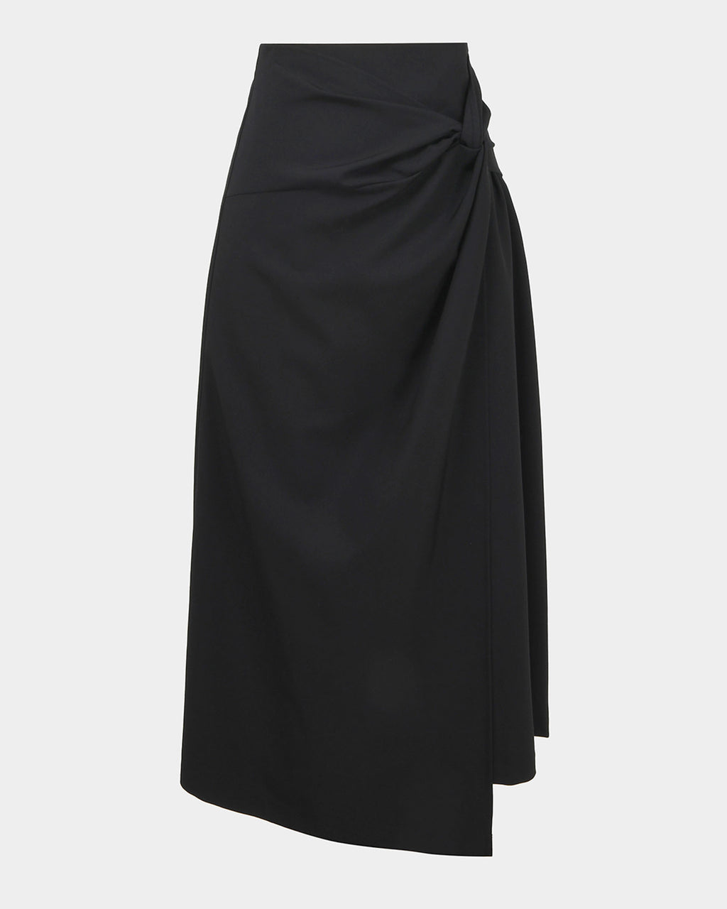Amera Twist Midi Skirt in black — product-only view