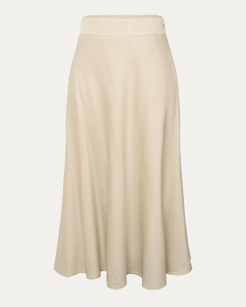 Aiya Bias Midi Skirt in light ecru — product-only view