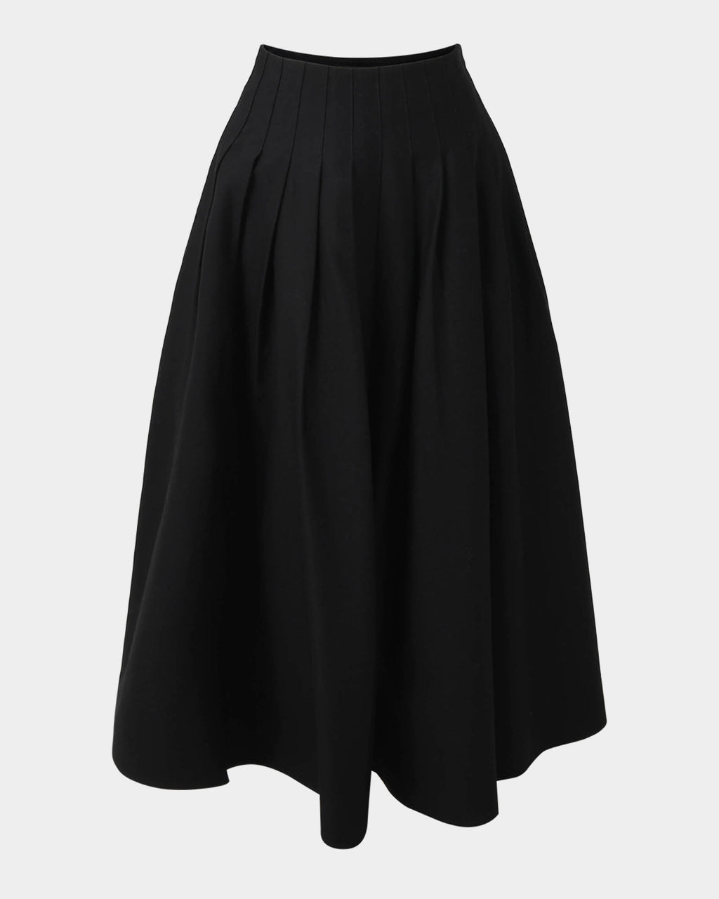 Heira Pleated Midi Skirt in black — product-only view