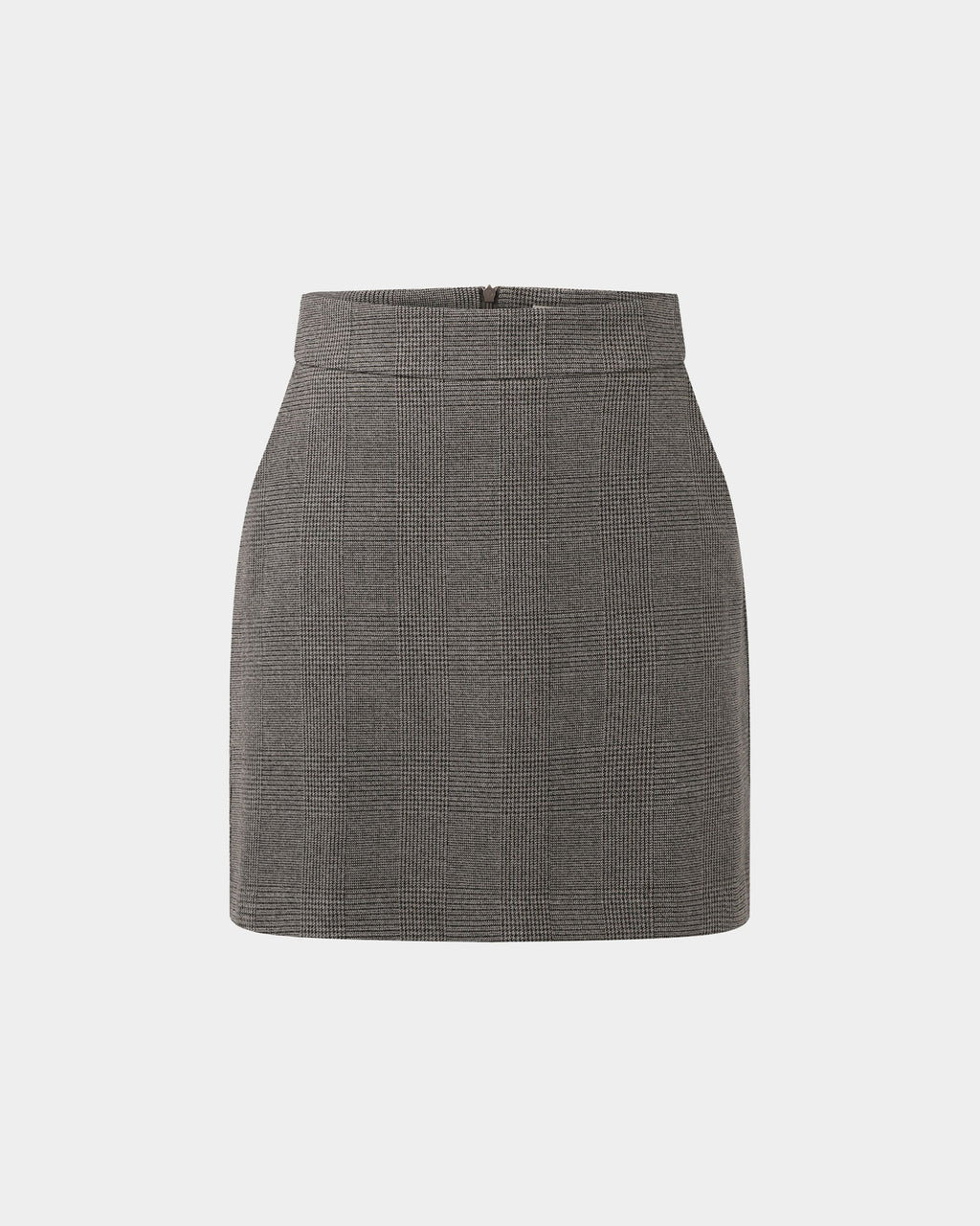 Kai Check Mini Skirt in beige black — product-only view