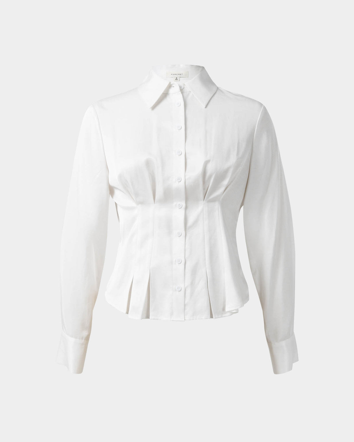 Paige Gathered Shirt in ivory — product-only view