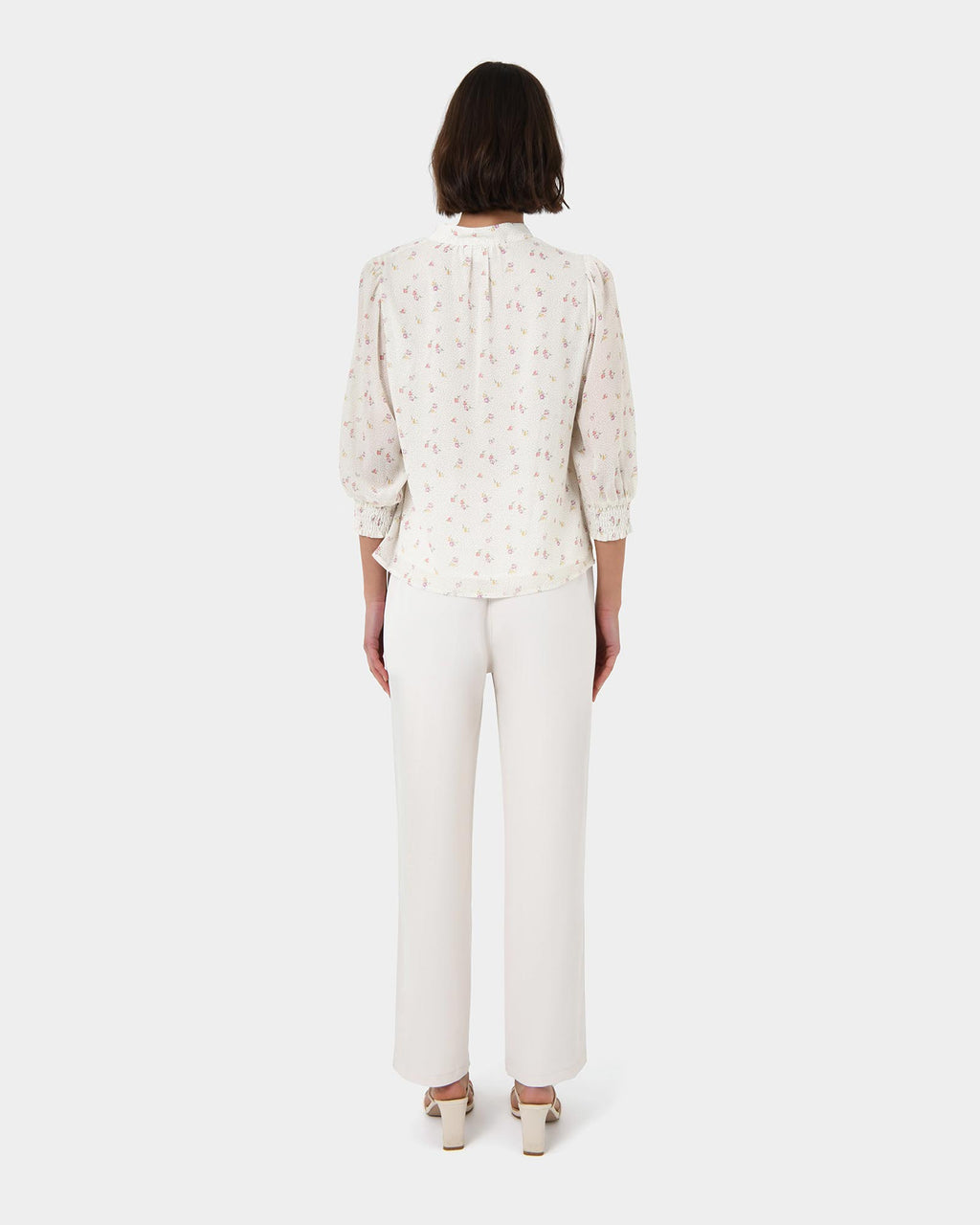Etta Floral Printed Blouse in floral print — back view