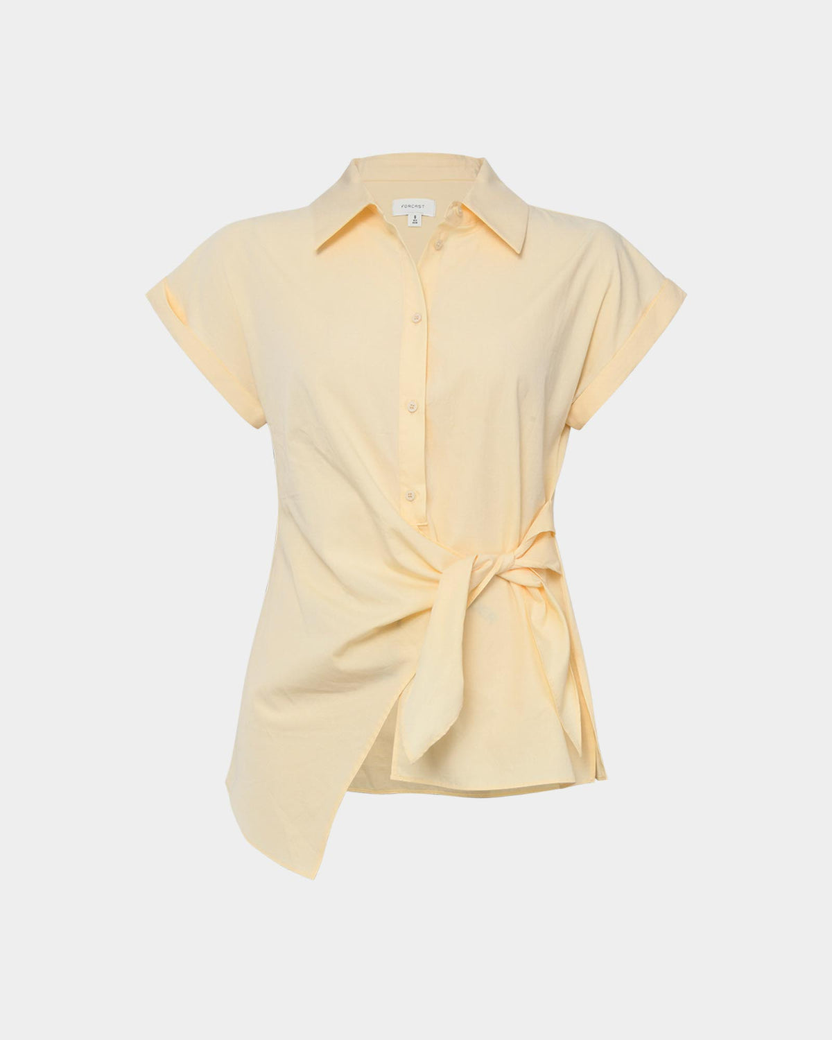 Zalia Tie Button Shirt in butter — view 5