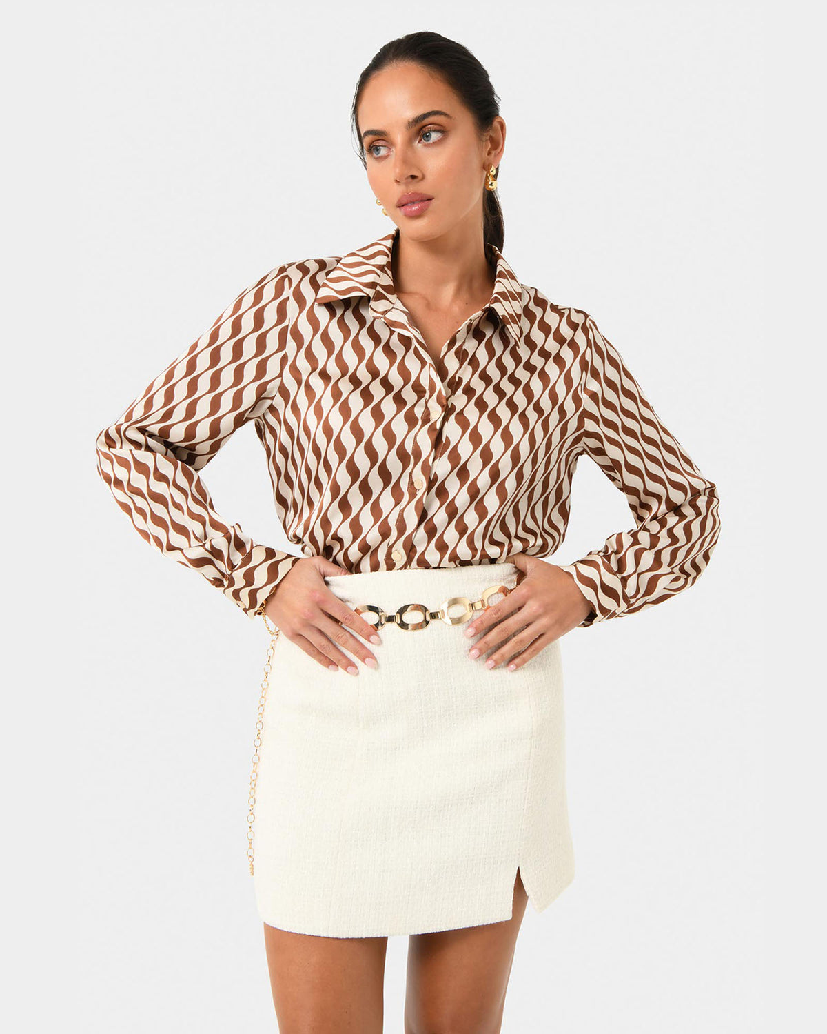 Inka Print Relaxed Shirt in brown illusion — view 2