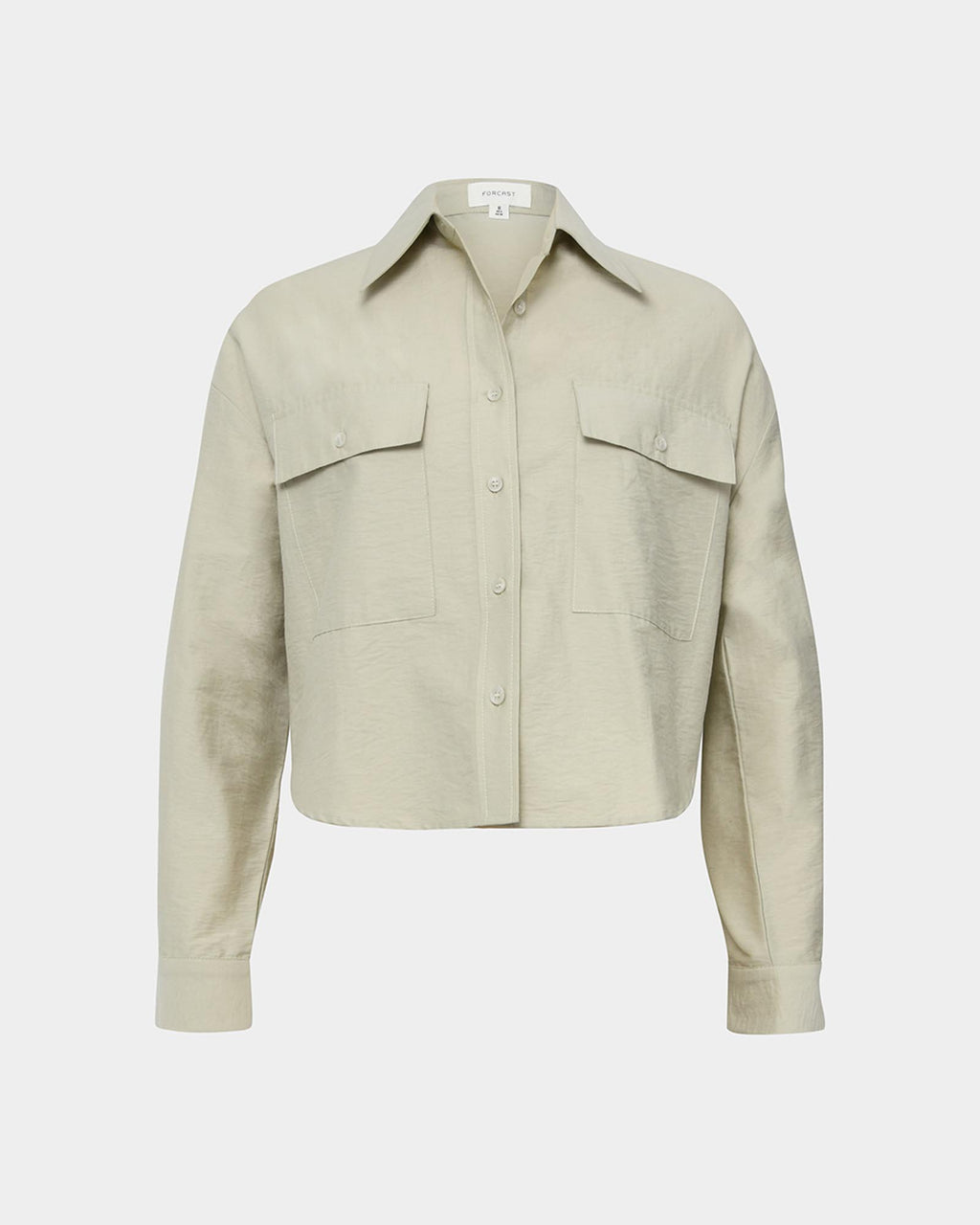 Kyla Crop Pocket Shirt in light khaki — product-only view