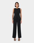 Sofia Longline Vest in black — full-length view