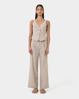 Ria Stripe Cotton Blend Vest — view 1