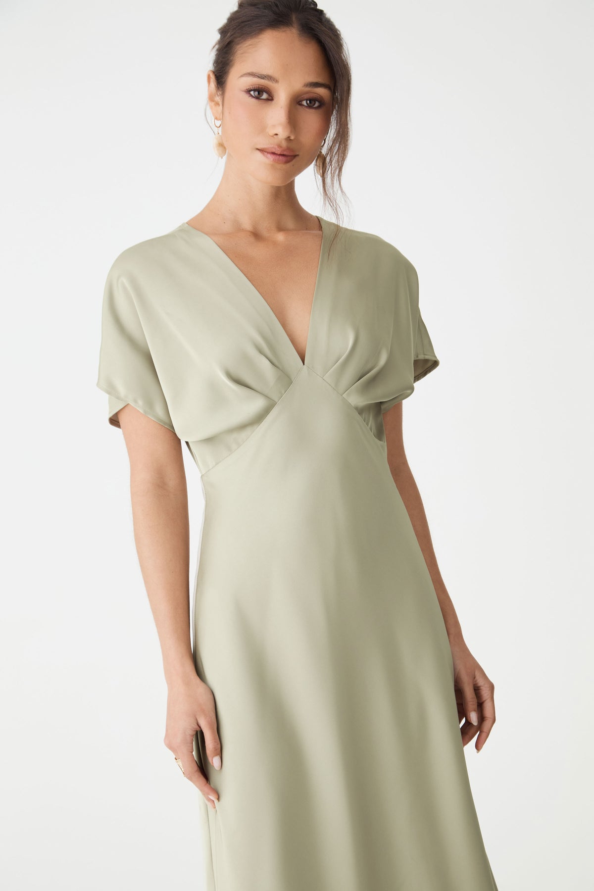 Catalina V-Neck Satin Dress