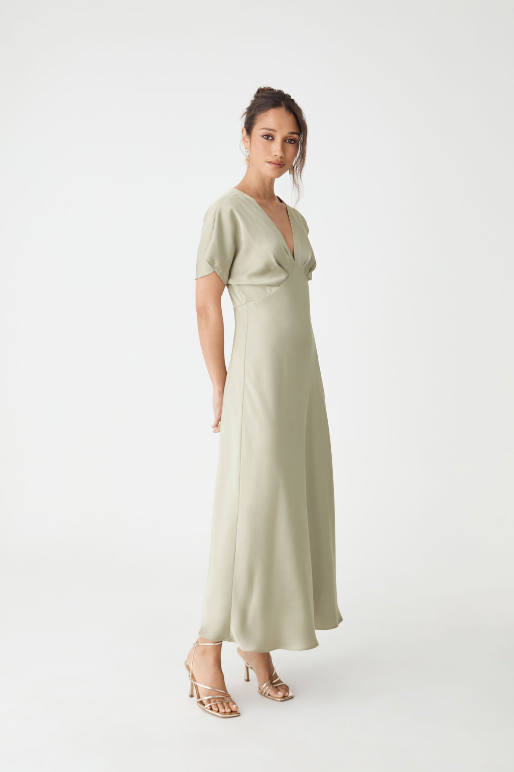 Catalina V-Neck Satin Dress