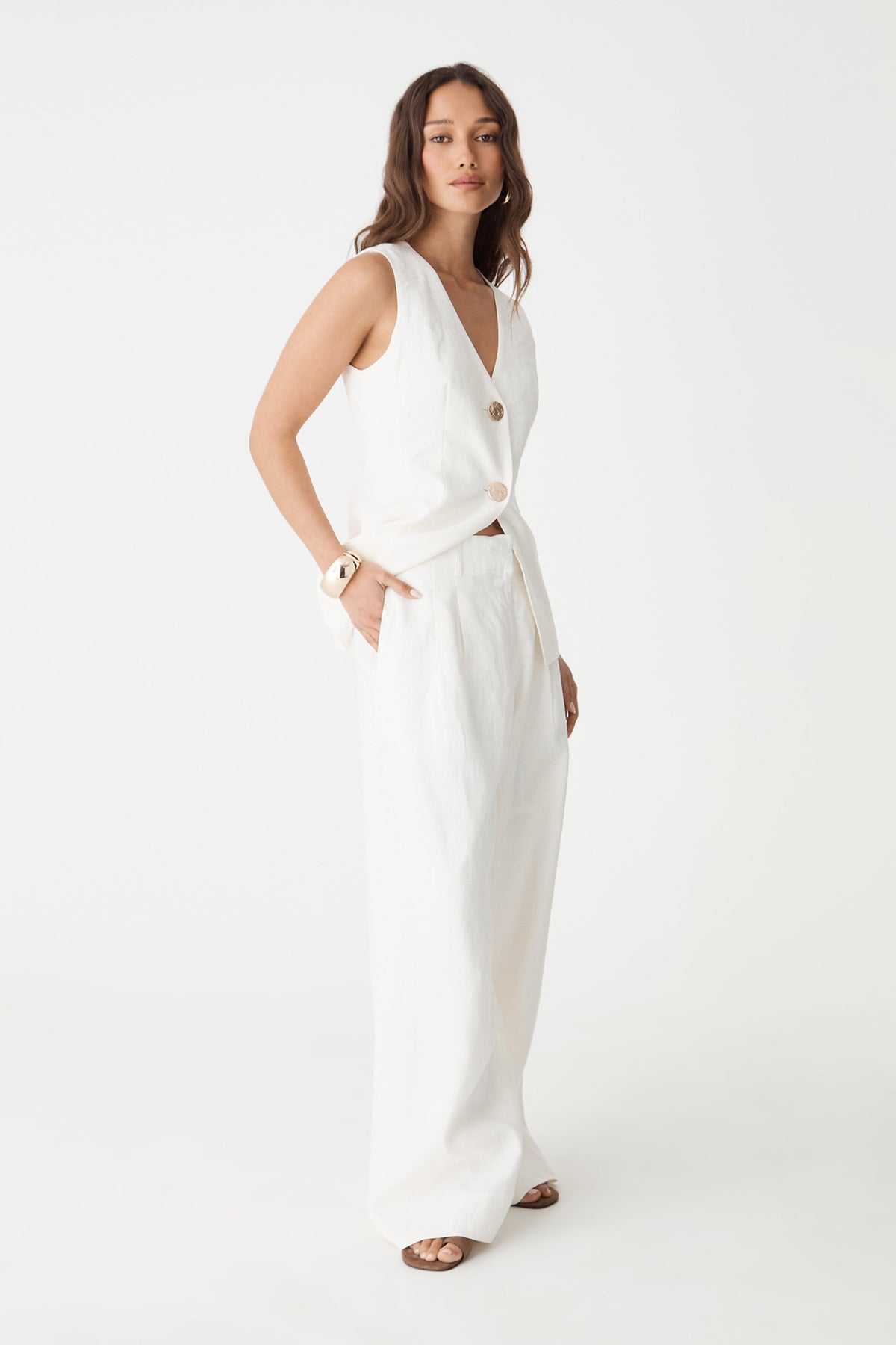 Ami Wide Leg Linen Pants