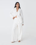 Jazie Tencel Linen Pants in ivory — full-length view