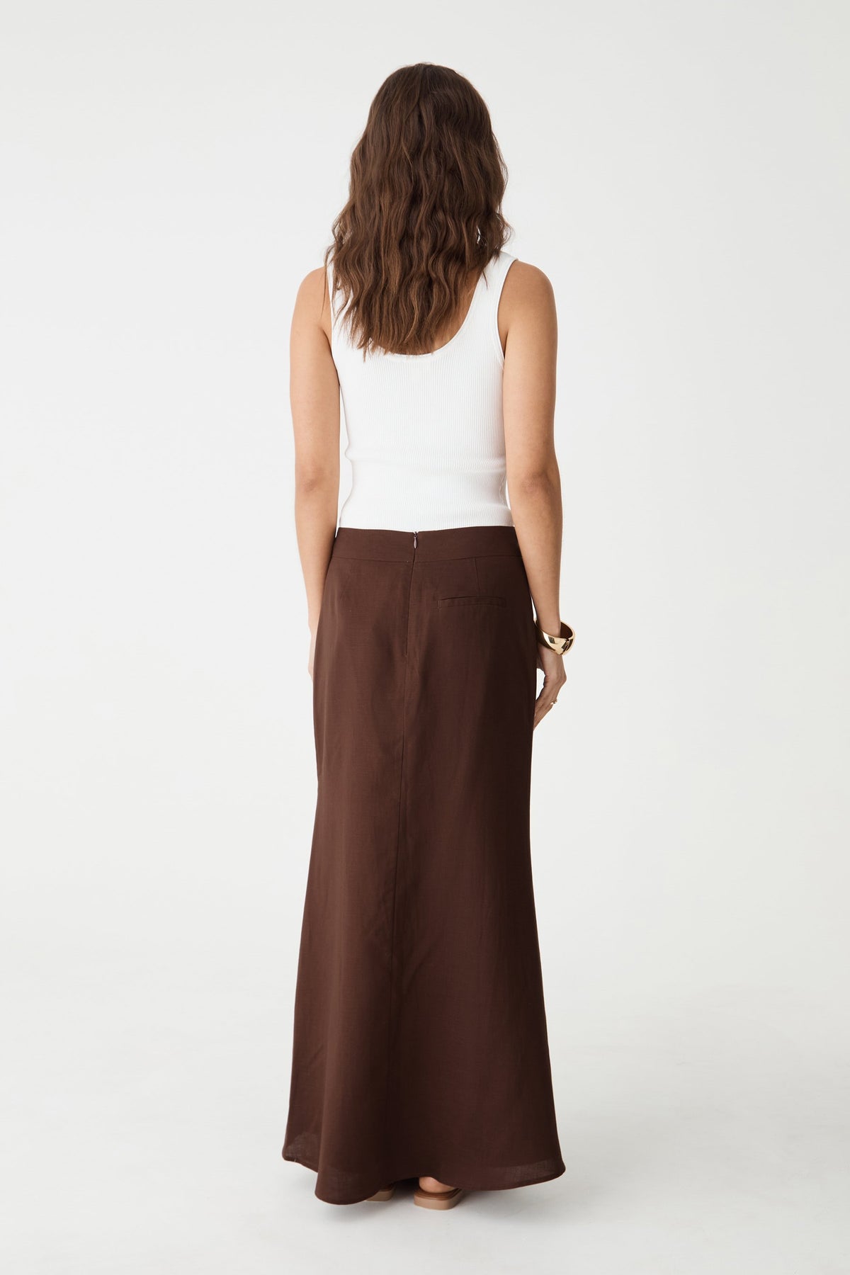 Amelia Linen Blend Maxi Skirt