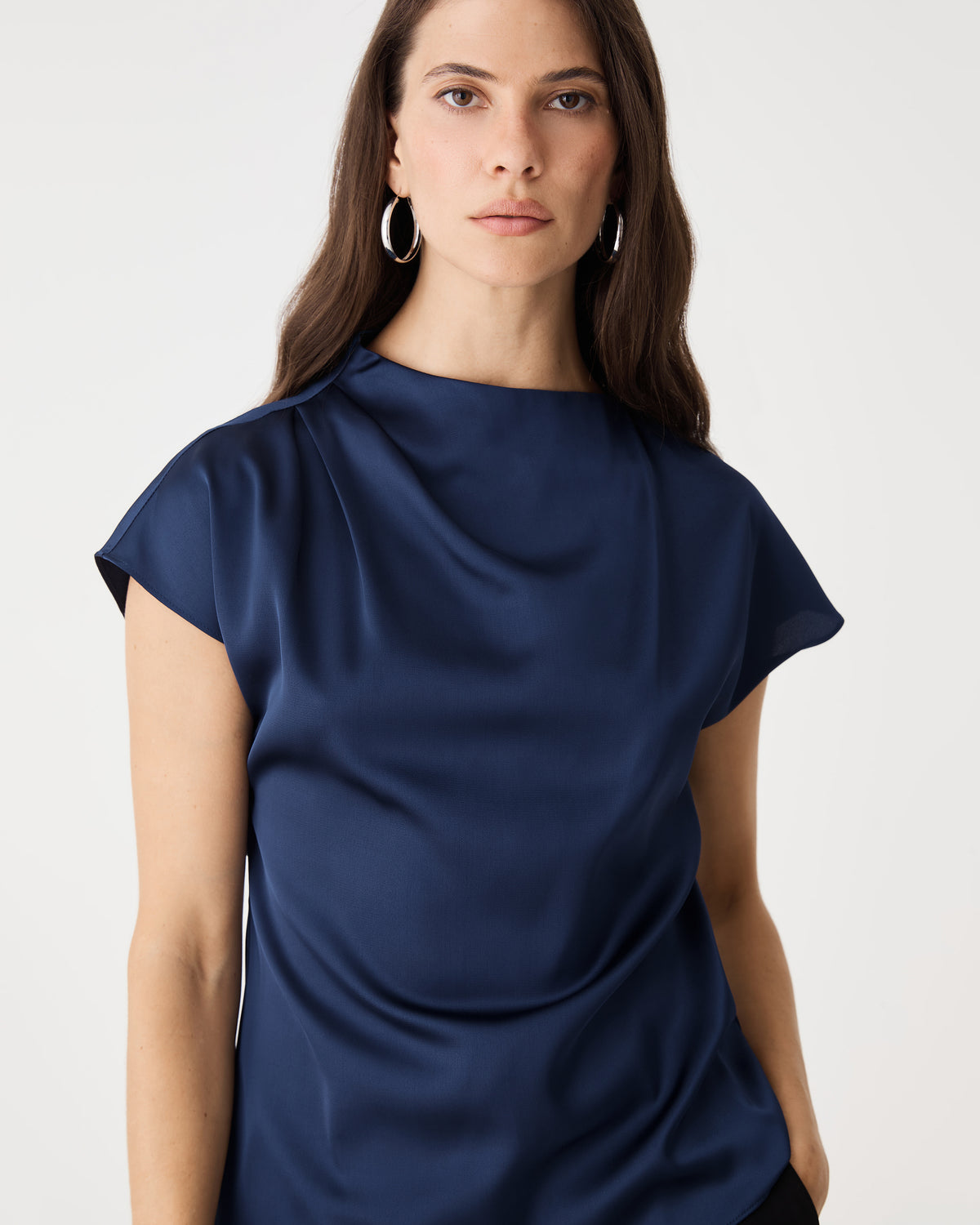 Zafina Pleated Draped Top