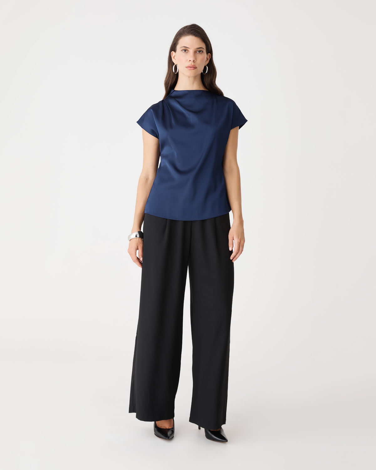 Zafina Pleated Draped Top