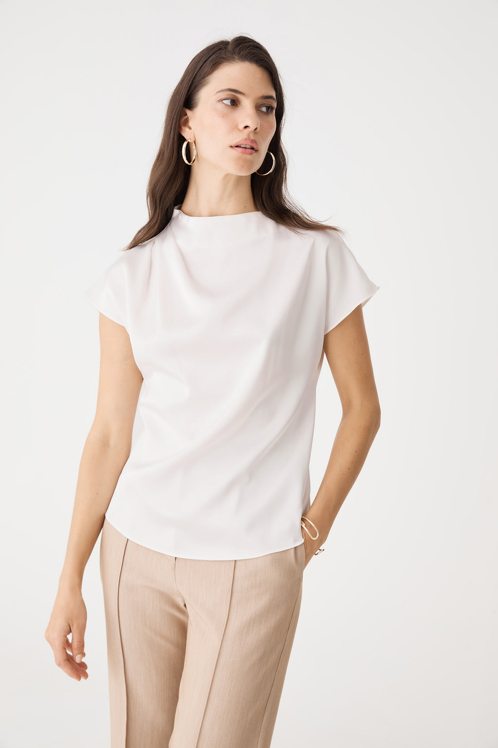 Zafina Pleated Draped Top