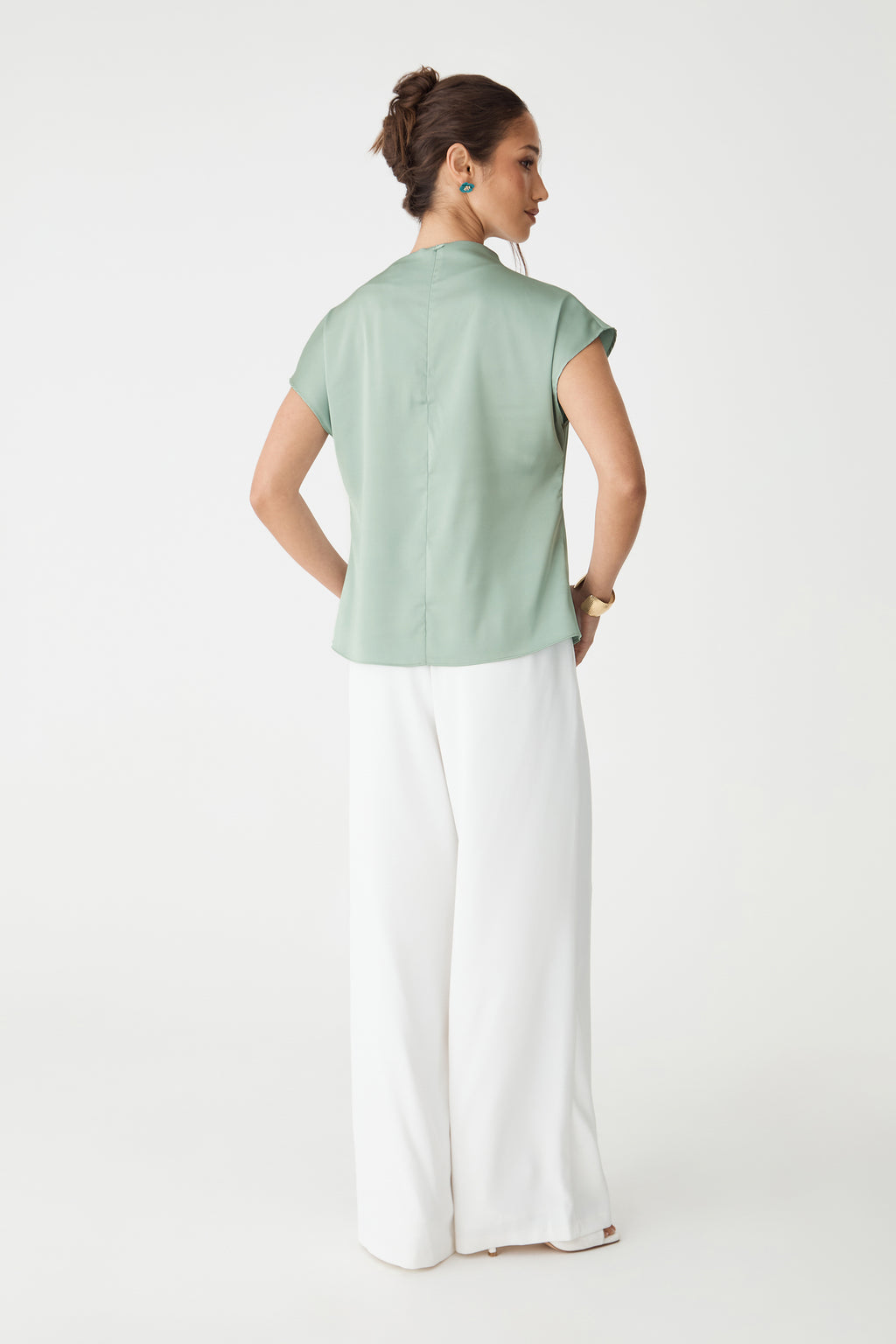 Zafina Pleated Draped Top