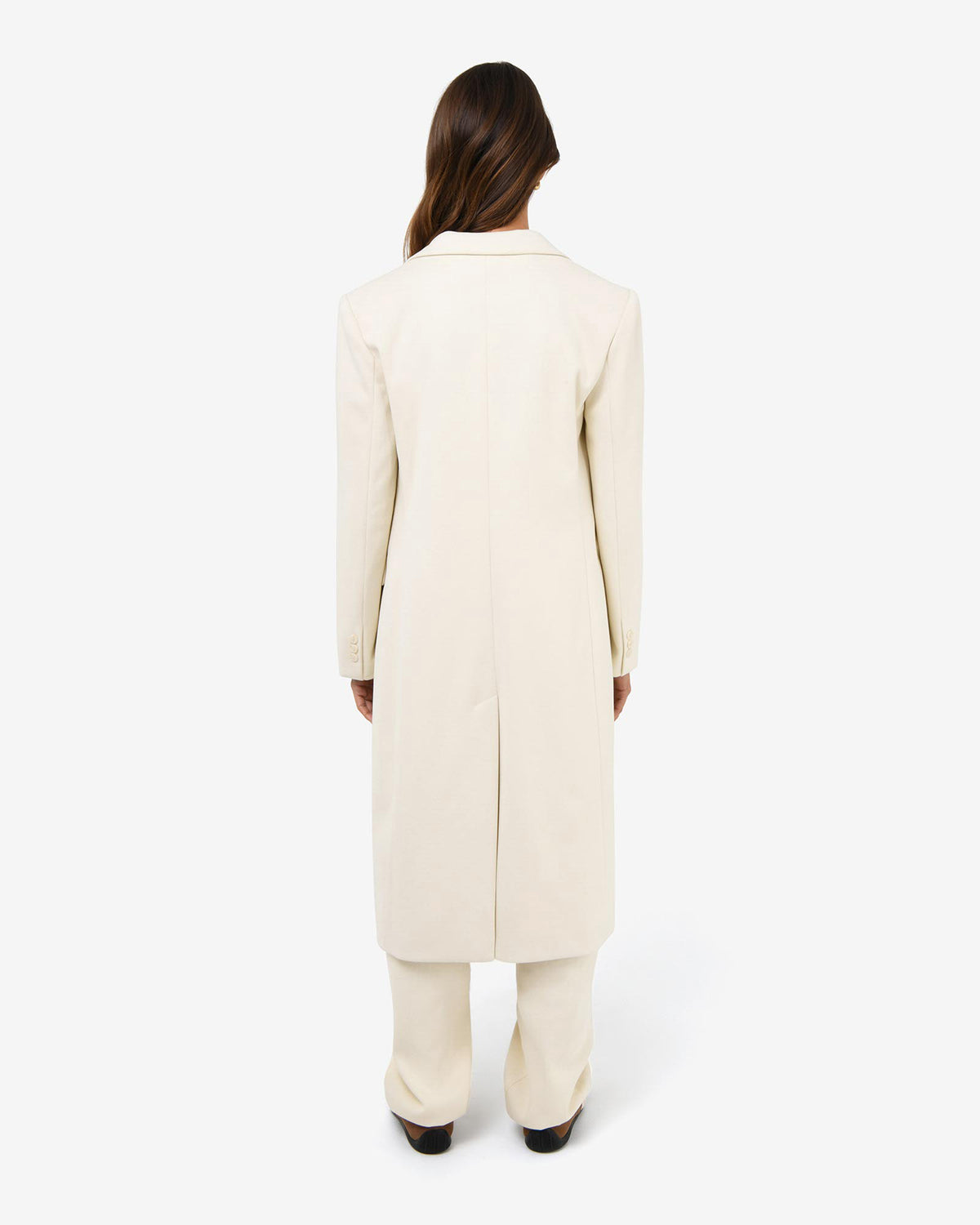 Cassandra Tailored Coat in ecru — back view