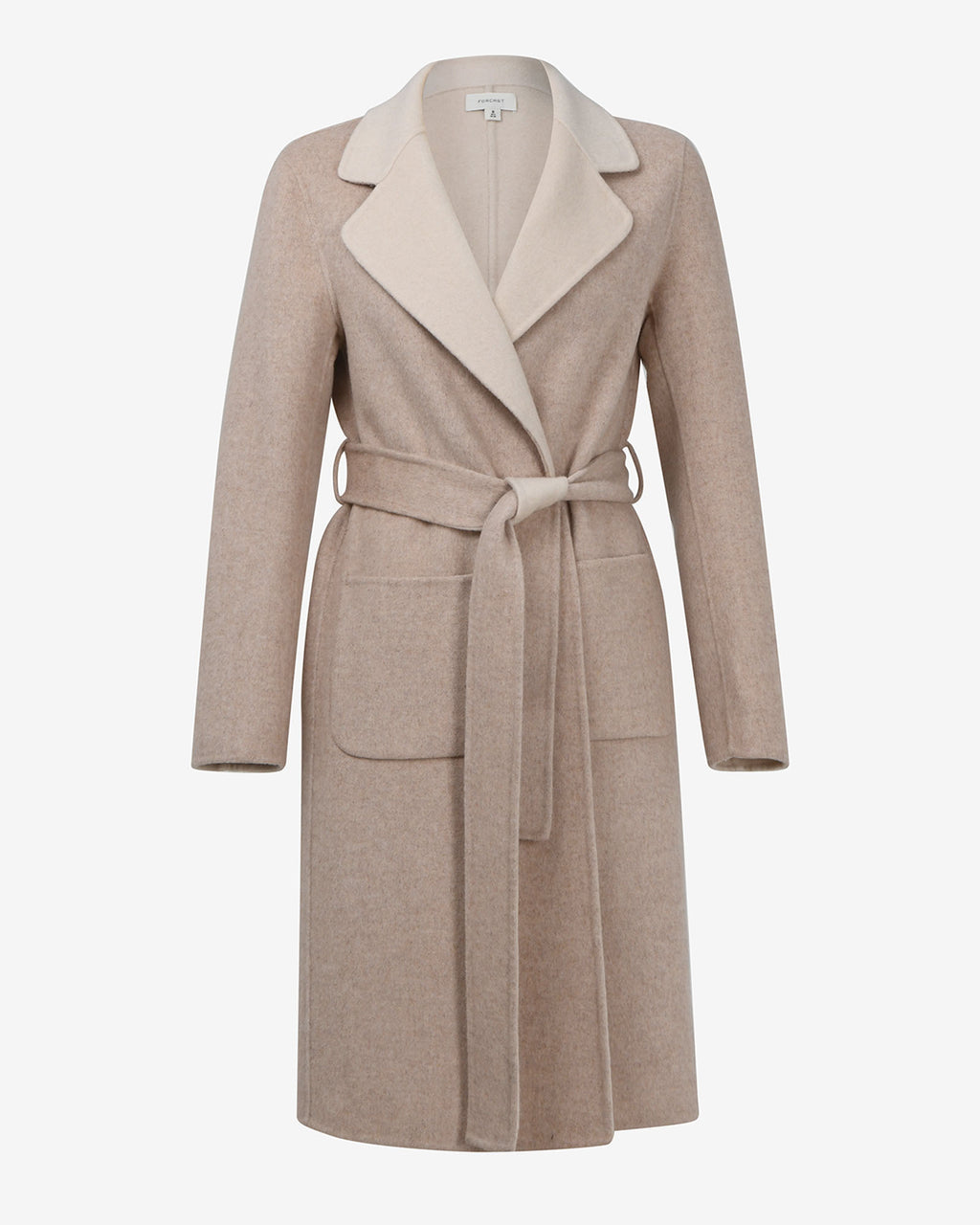 Camille Wool Tie Coat in oat marle — product-only view