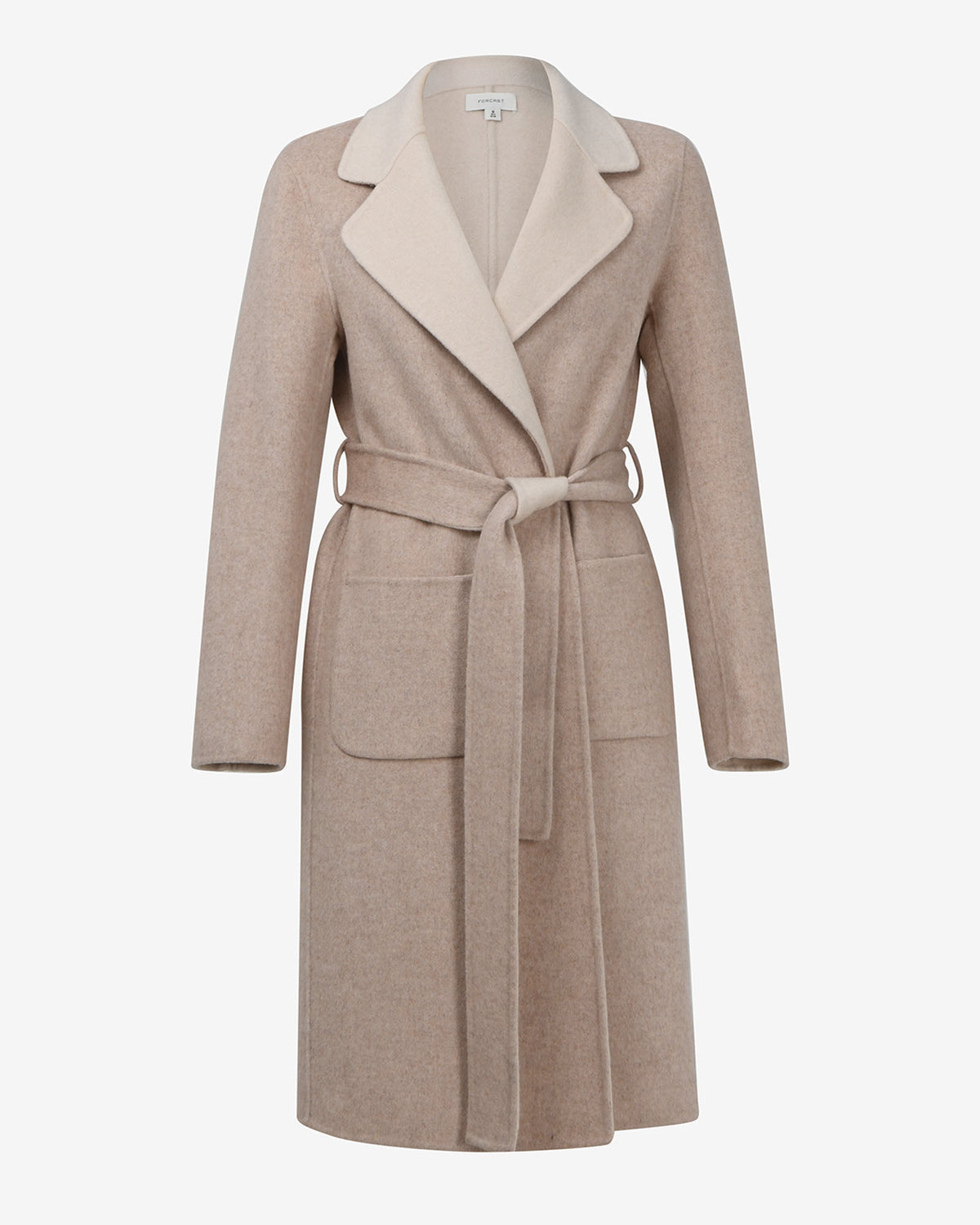 Camille Wool Tie Coat in oat marle — product-only view