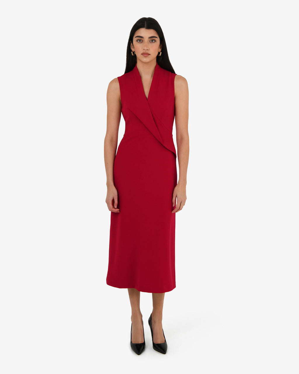 Alaia Twisted Lapel Midi Dress