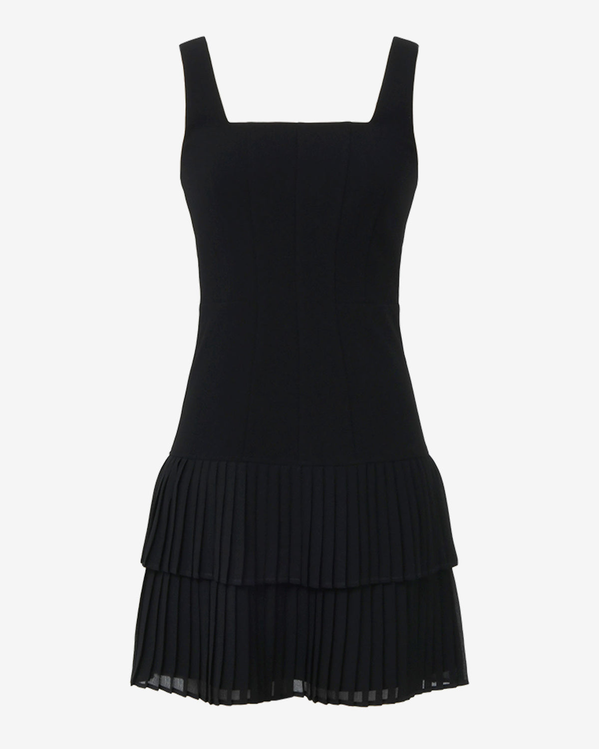 Francis Drop Waist Mini Dress in black — product-only view