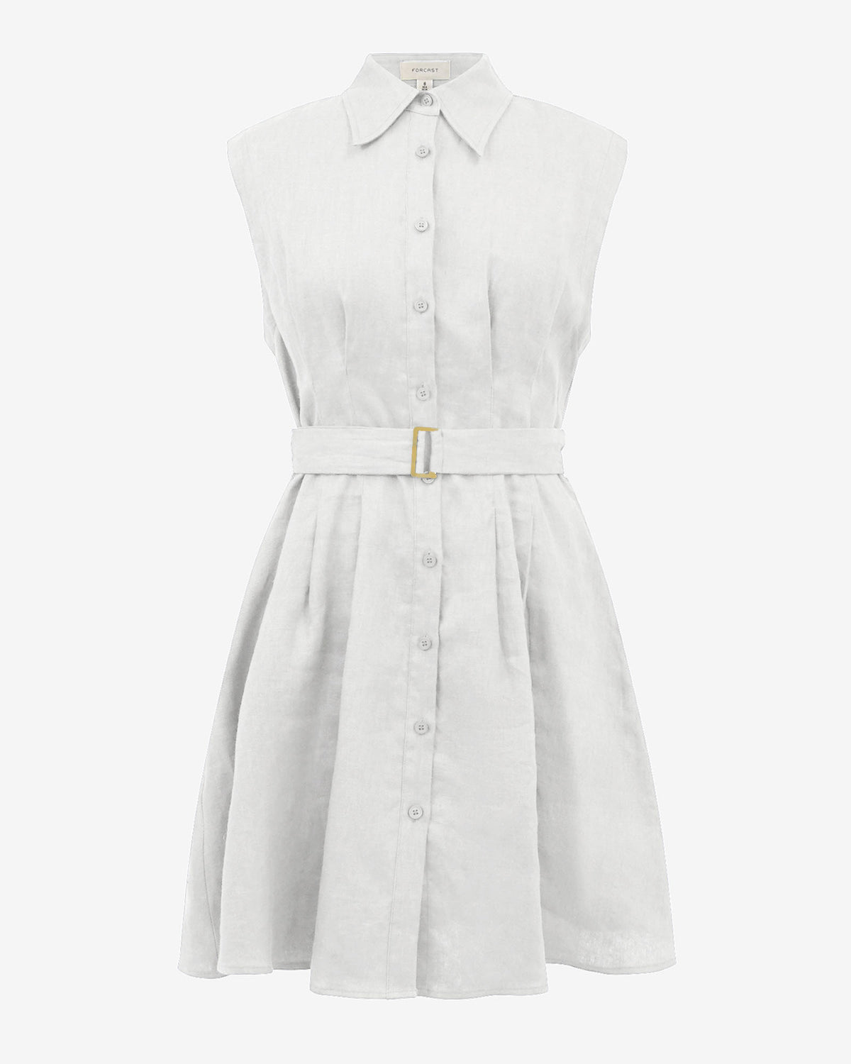 Ami Linen Mini Beach Dress in ivory — product-only view